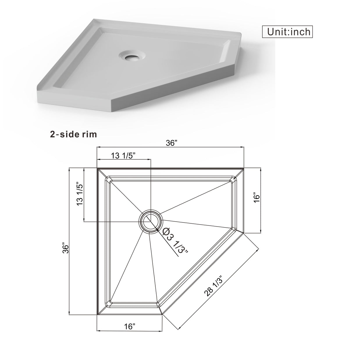 Goodyo Neo-Angle Frameless Shower Door