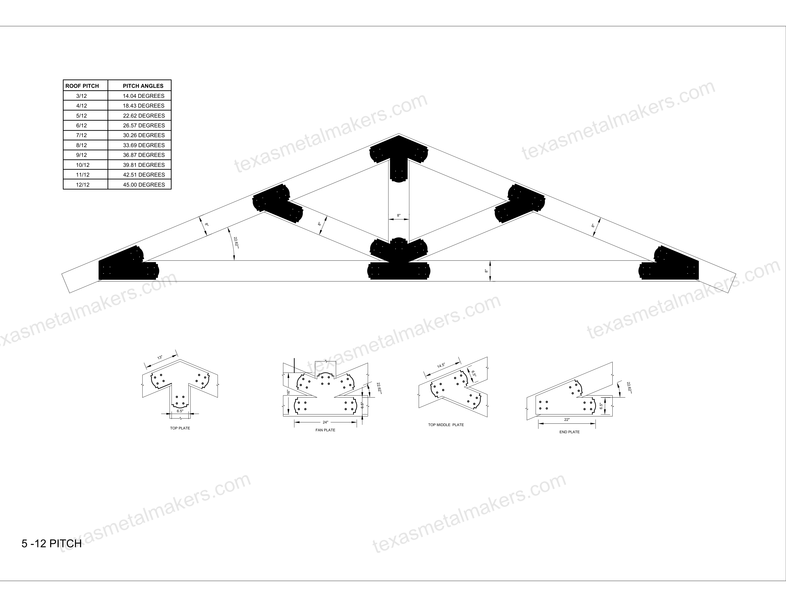 Decorative Design Timber Truss Brackets for 8x8 Posts, 8" Timber Truss Brackets