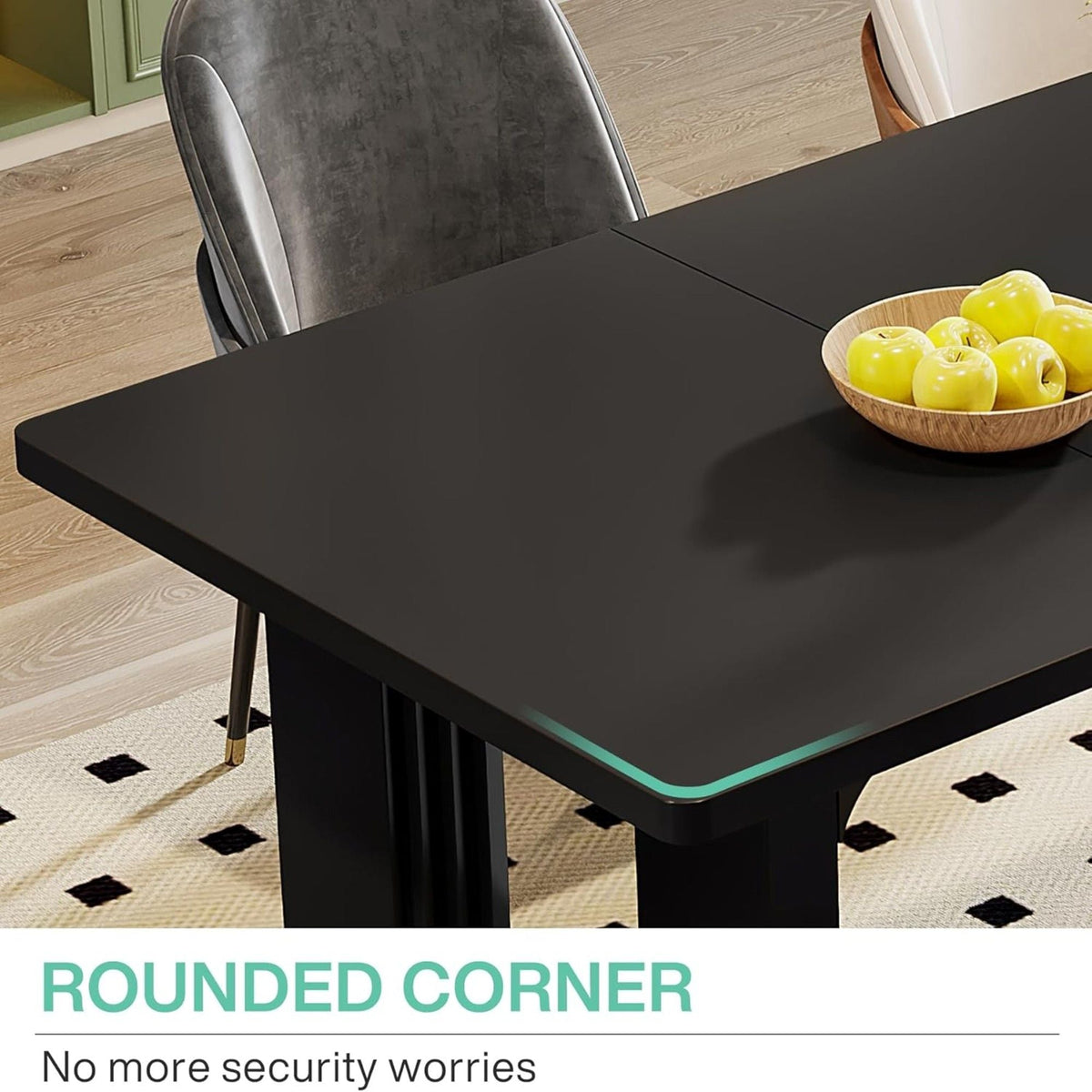 Rectangular Dining Table For 6 - 8 People With Pedestal Base