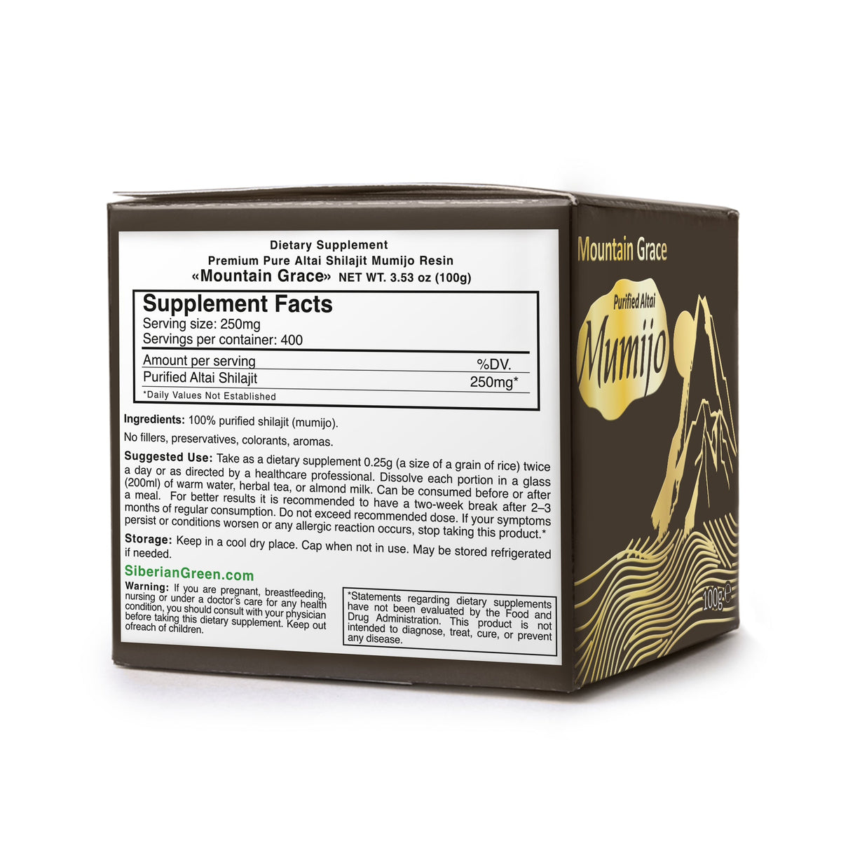 Siberian Shilajit Altai Mumijo Resin | Sibirska Mountain Grace 100g (Sachera-Med)