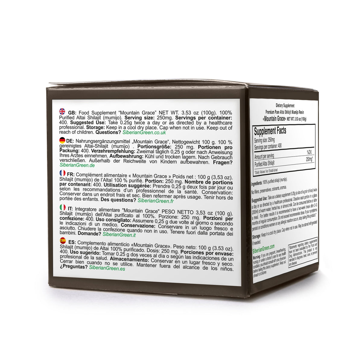Siberian Shilajit Altai Mumijo Resin | Sibirska Mountain Grace 100g (Sachera-Med)