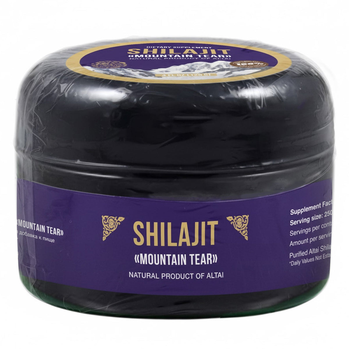 Siberian "Mountain Tear" Pure Premium Sibirska Shilajit Mumijo Resin – 4oz (120ml)