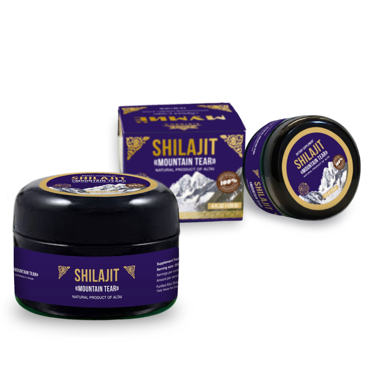 Siberian "Mountain Tear" Pure Premium Sibirska Shilajit Mumijo Resin – 4oz (120ml)