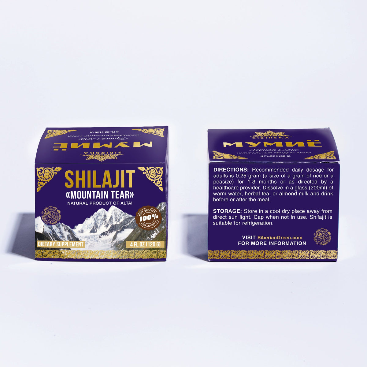 Siberian "Mountain Tear" Pure Premium Sibirska Shilajit Mumijo Resin – 4oz (120ml)
