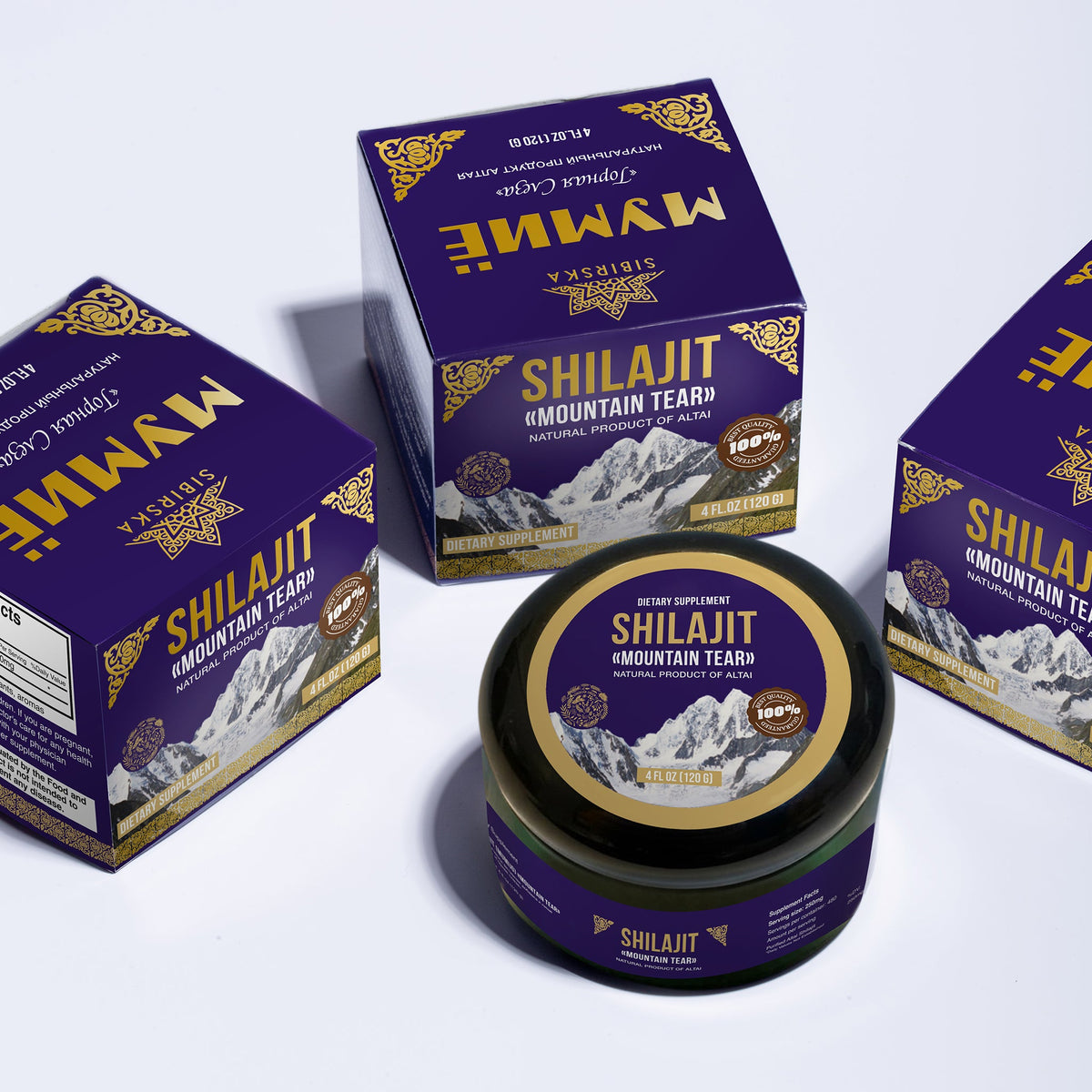 Siberian "Mountain Tear" Pure Premium Sibirska Shilajit Mumijo Resin – 4oz (120ml)