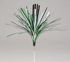Mylar Spray Pick - Green/Silver 5.5" - 12 or 36 pcs