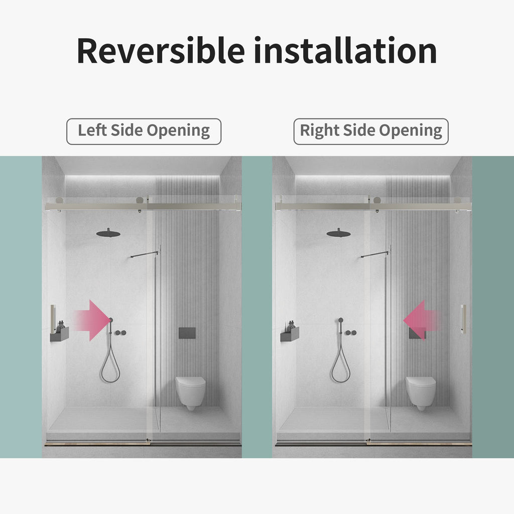Frameless Single Sliding Soft-Close Shower Doors 68-72" W