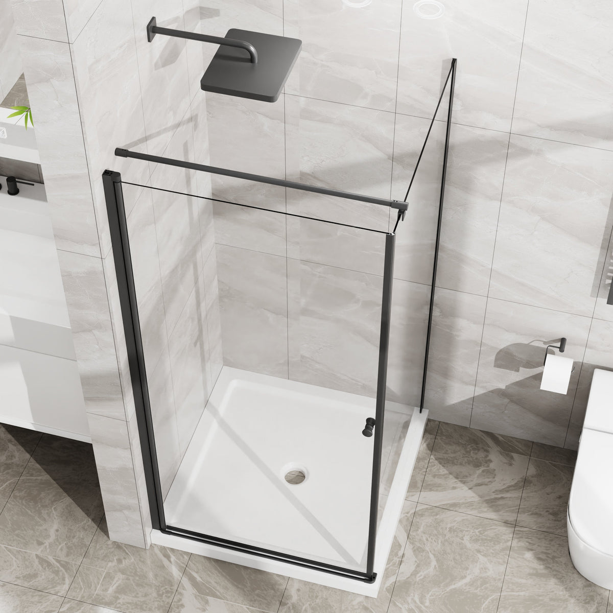 Goodyo Shower Enclosure Frameless 36 in. D x 36 in. W x 72 in. H