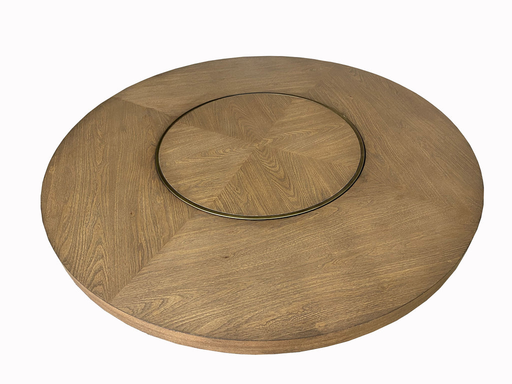 Round Dining Table With Lazy Susan - Latte