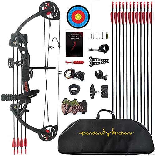Compound Bow Archery for Youth and Beginner, Right Handed,19”-28” Draw Length,15-29 Lbs Draw Weight, 260 fps