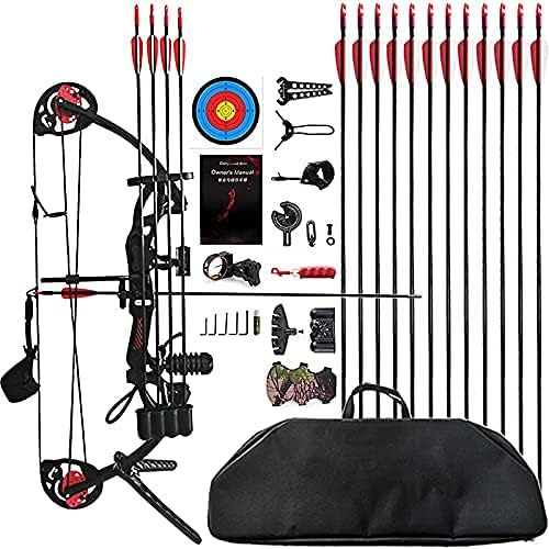 Compound Bow Archery for Youth and Beginner, Right Handed,19”-28” Draw Length,15-29 Lbs Draw Weight, 260 fps