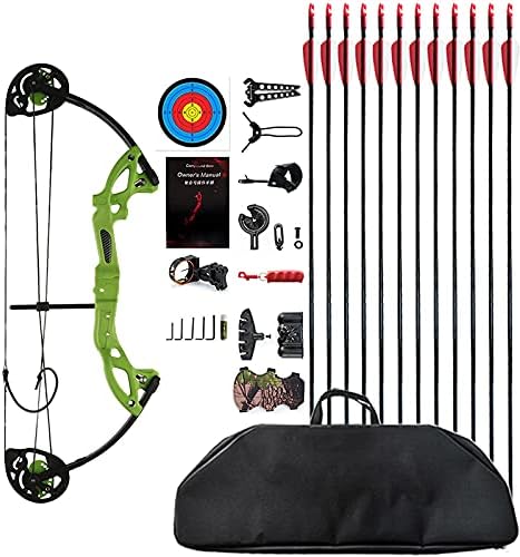 Compound Bow Archery for Youth and Beginner, Right Handed,19”-28” Draw Length,15-29 Lbs Draw Weight, 260 fps