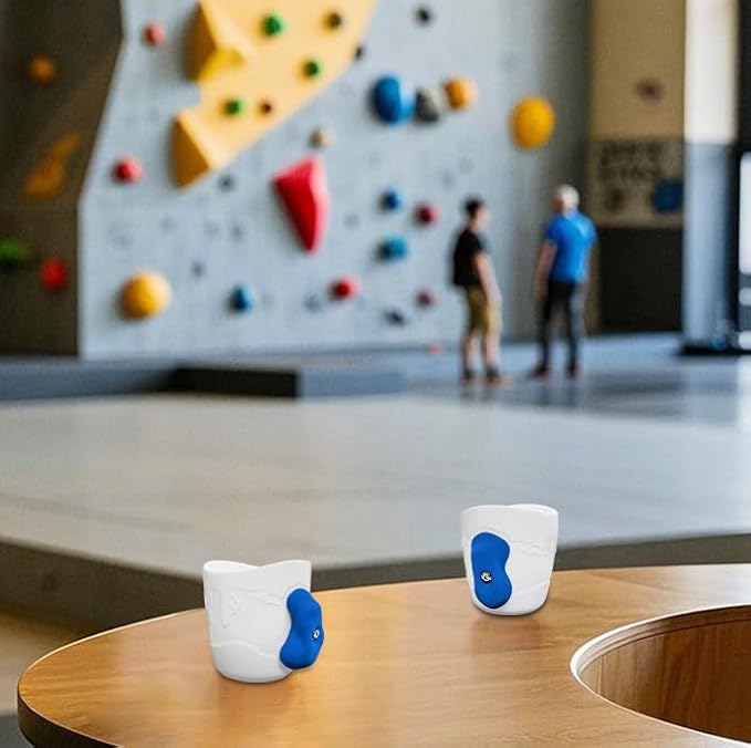 TWO STONES Rock Climbing Coffee Mug for Rock Climber as Rock Climbing Gift for Climbers (White + Blue)