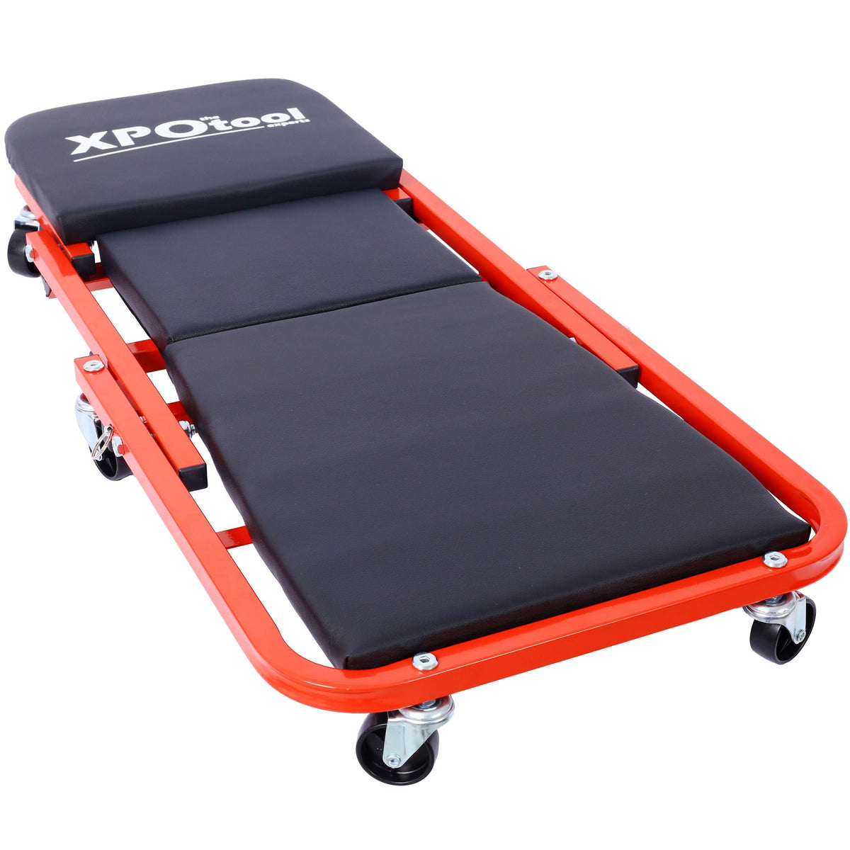 Red Z Creeper Mechanic Seat with Steel Frame and 6 Wheels - 2 in 1