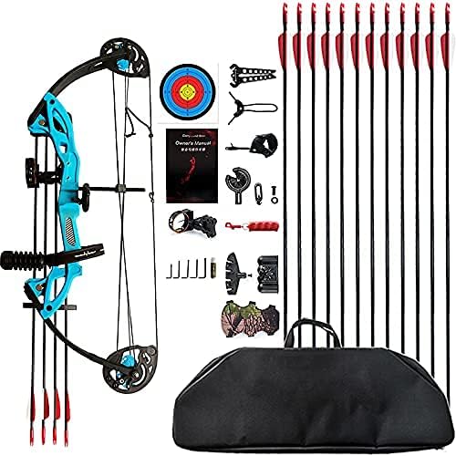 Compound Bow Archery for Youth and Beginner, Right Handed,19”-28” Draw Length,15-29 Lbs Draw Weight, 260 fps