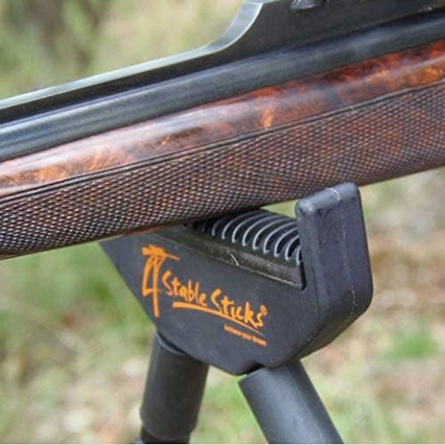 4 Stable Sticks® Essential 4 Points Bipod Shooting Sticks - Lightweight Aluminium, Extrem Stability for Hunting and Shooting, Foldable and transportable