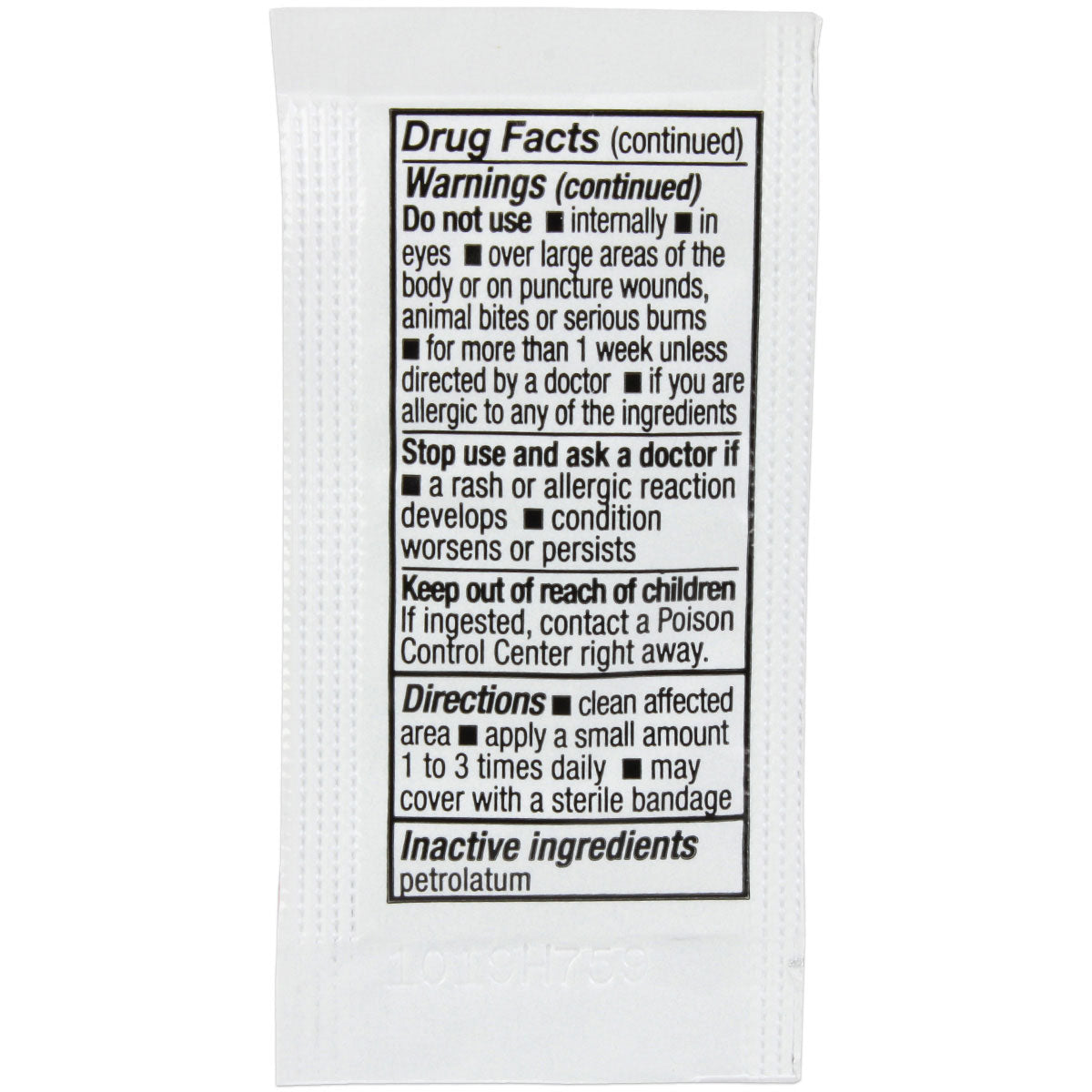 Triple Antibiotic .9gm. Pouch, 144 per box