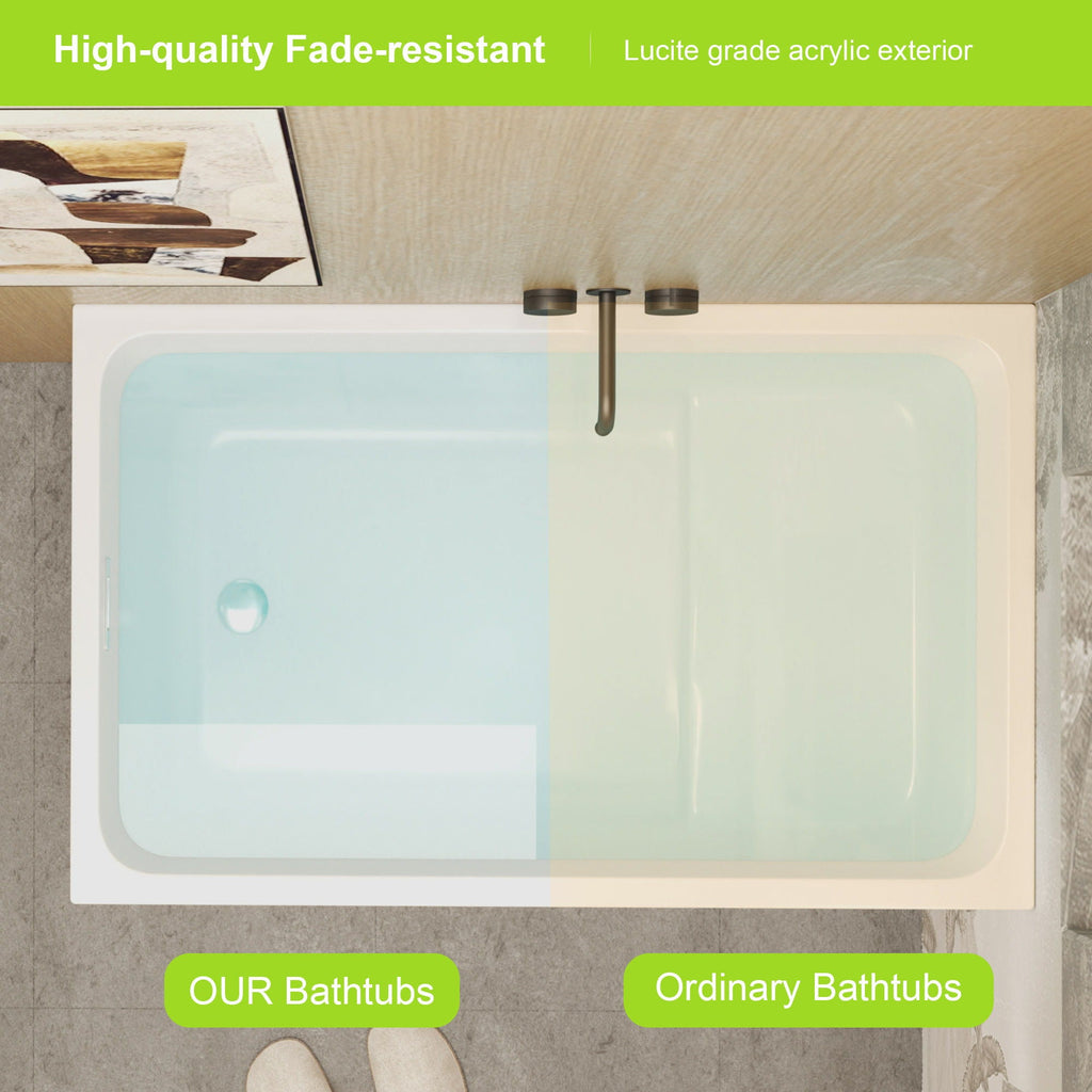 Gloss Freestanding Bathtub With Built In Seat