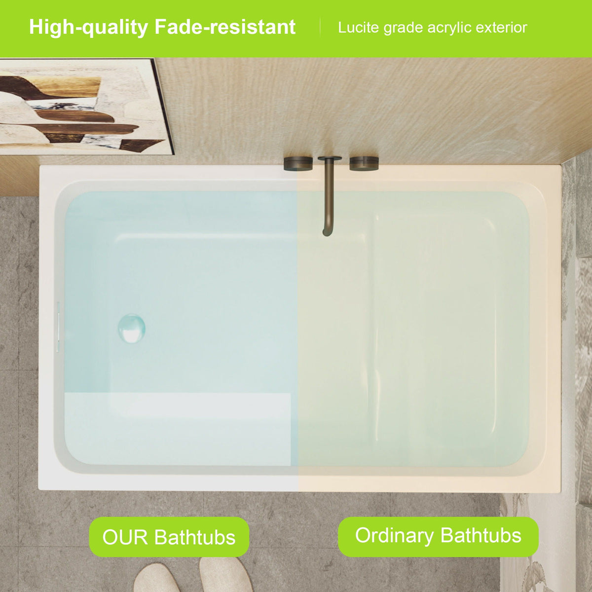 Gloss Freestanding Bathtub With Built In Seat