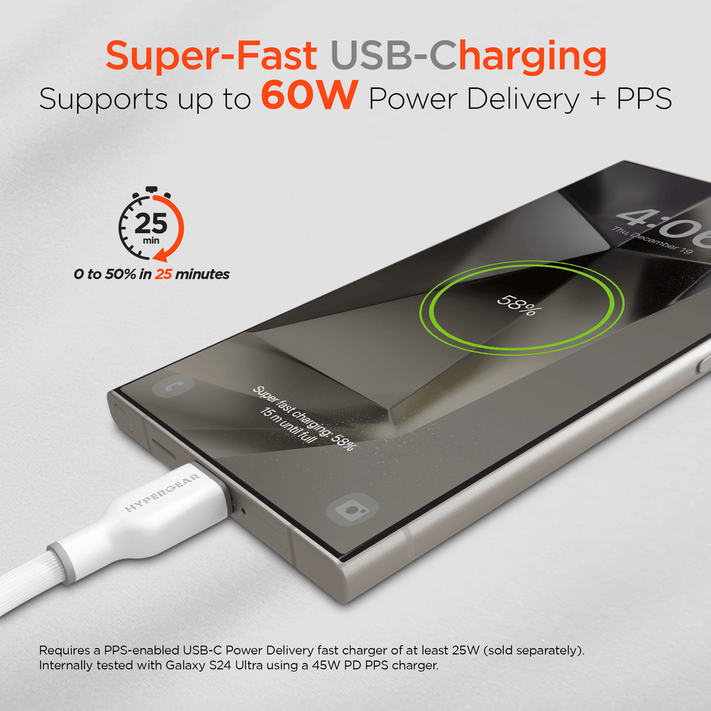 HyperGear Flexi PRO USB-C to USB-C Cable 10ft