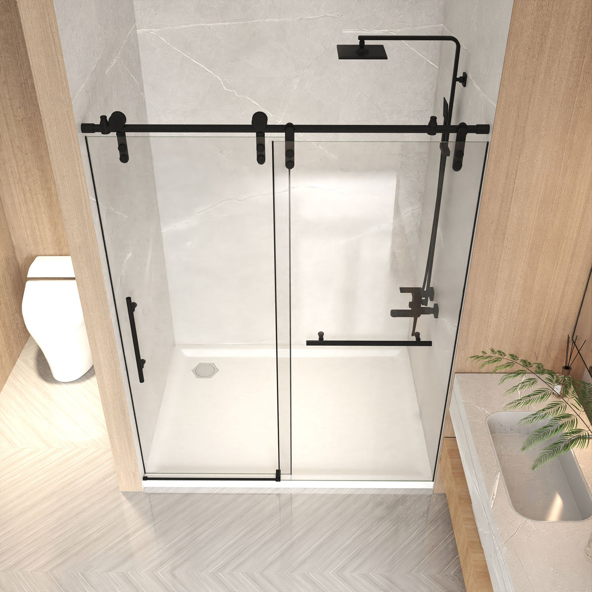 Frameless Sliding Shower Door - 44-48" x 76" H