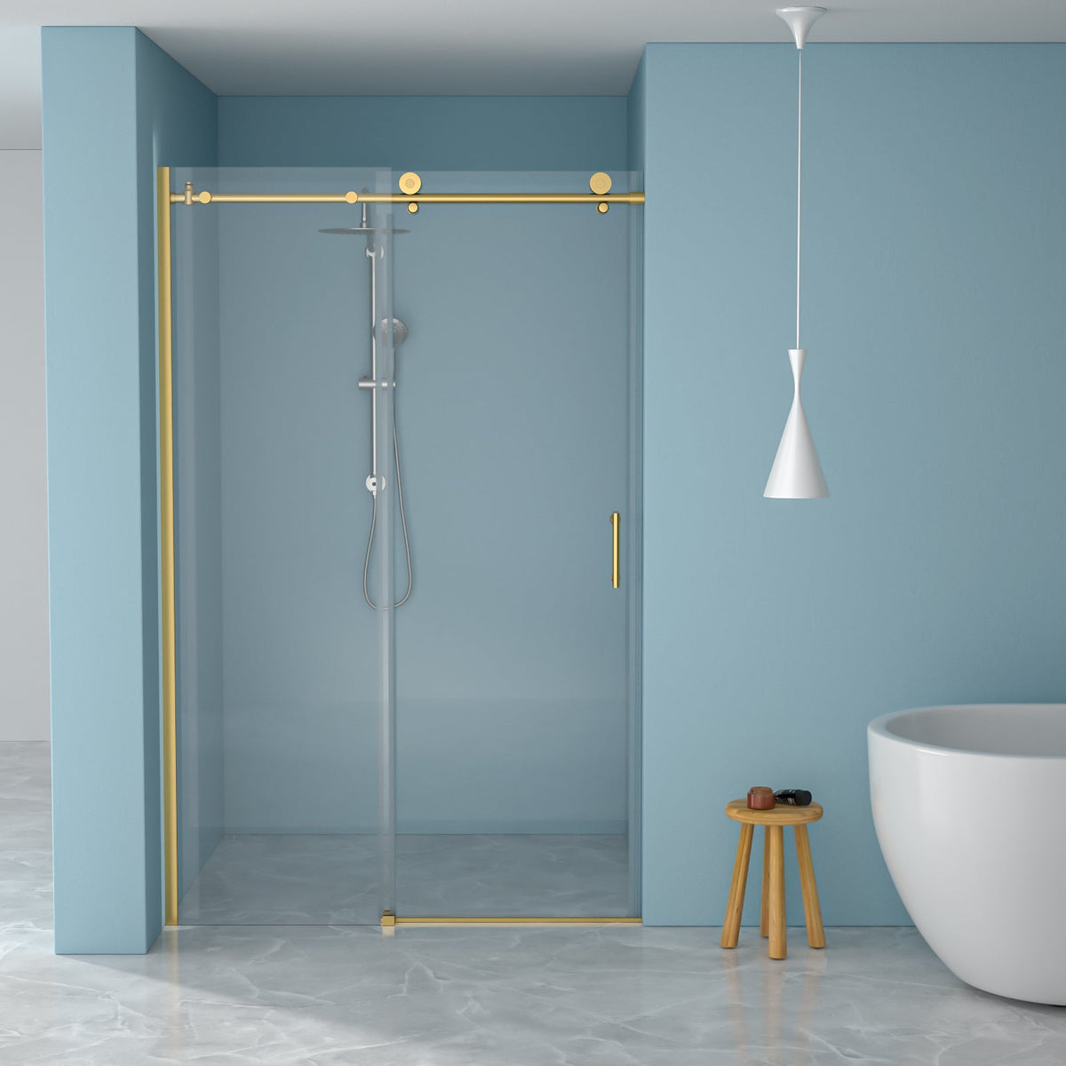 48"W x 76"H Single-Slide Shower Door