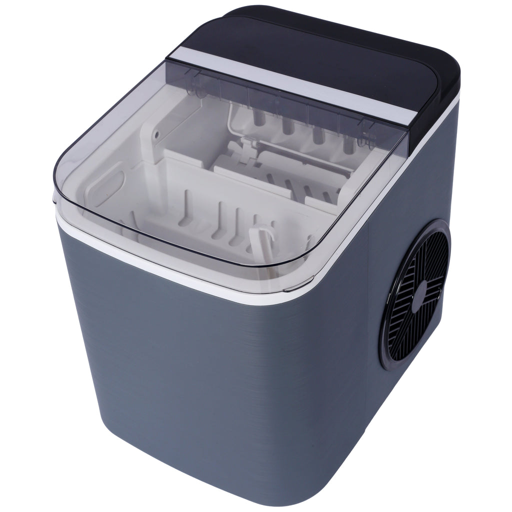 Portable Ice Maker with Self-Cleaning and Quick Ice Production - White