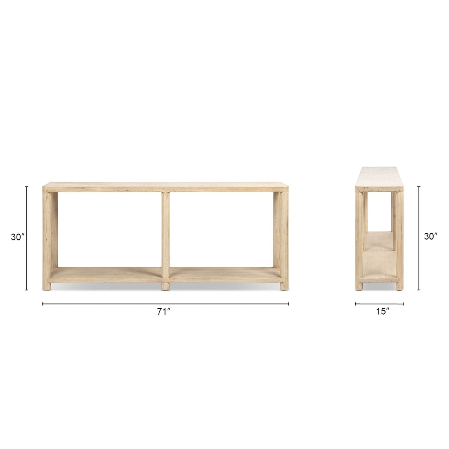 Milo - Console Table With Lower Shelf - Natural