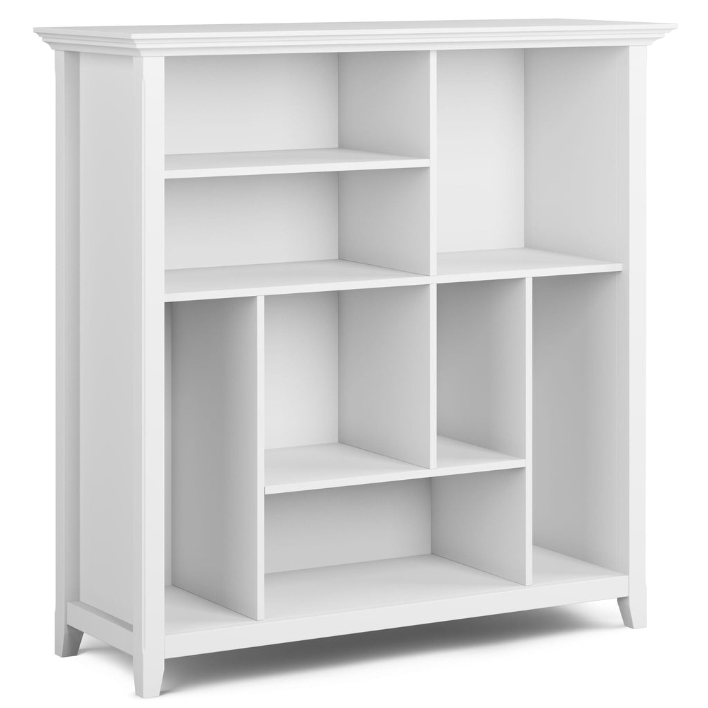 Multi Cube Bookcase and Storage Unit with Eight Storage Cubbies - Black, Gray, White, Dark Brown