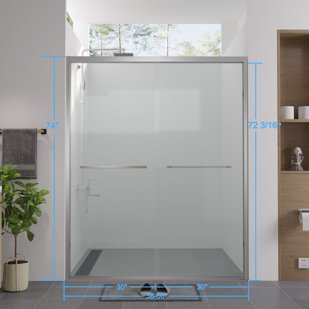 Aluminum Frame Double Sliding Shower Door