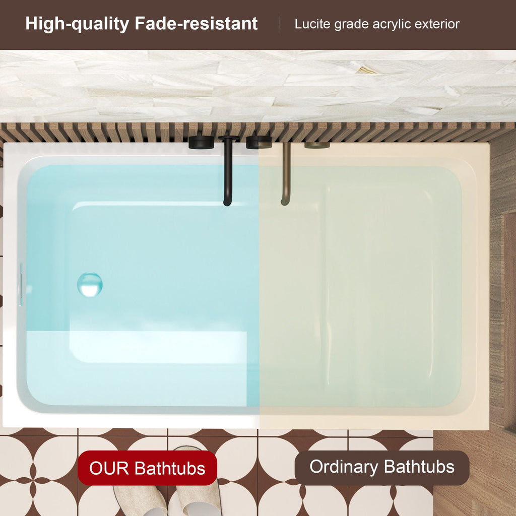 Gloss Freestanding Bathtub With Built In Seat