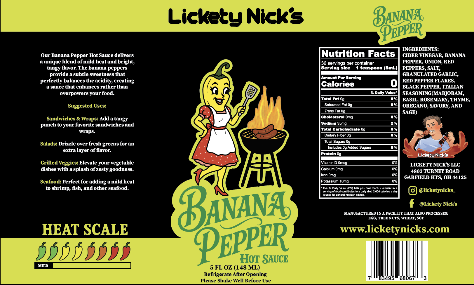 Banana Pepper – Tangy Mild Heat Hot Sauce