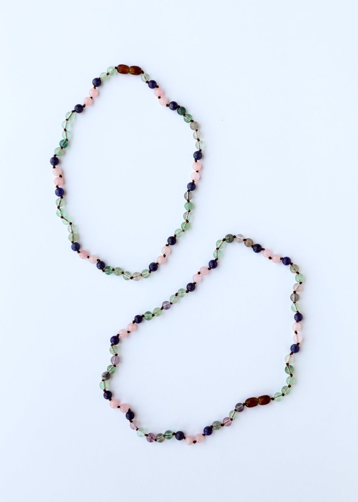 Fluorite + Lapis Lazuli + Rose Quartz || Gemstone Necklace