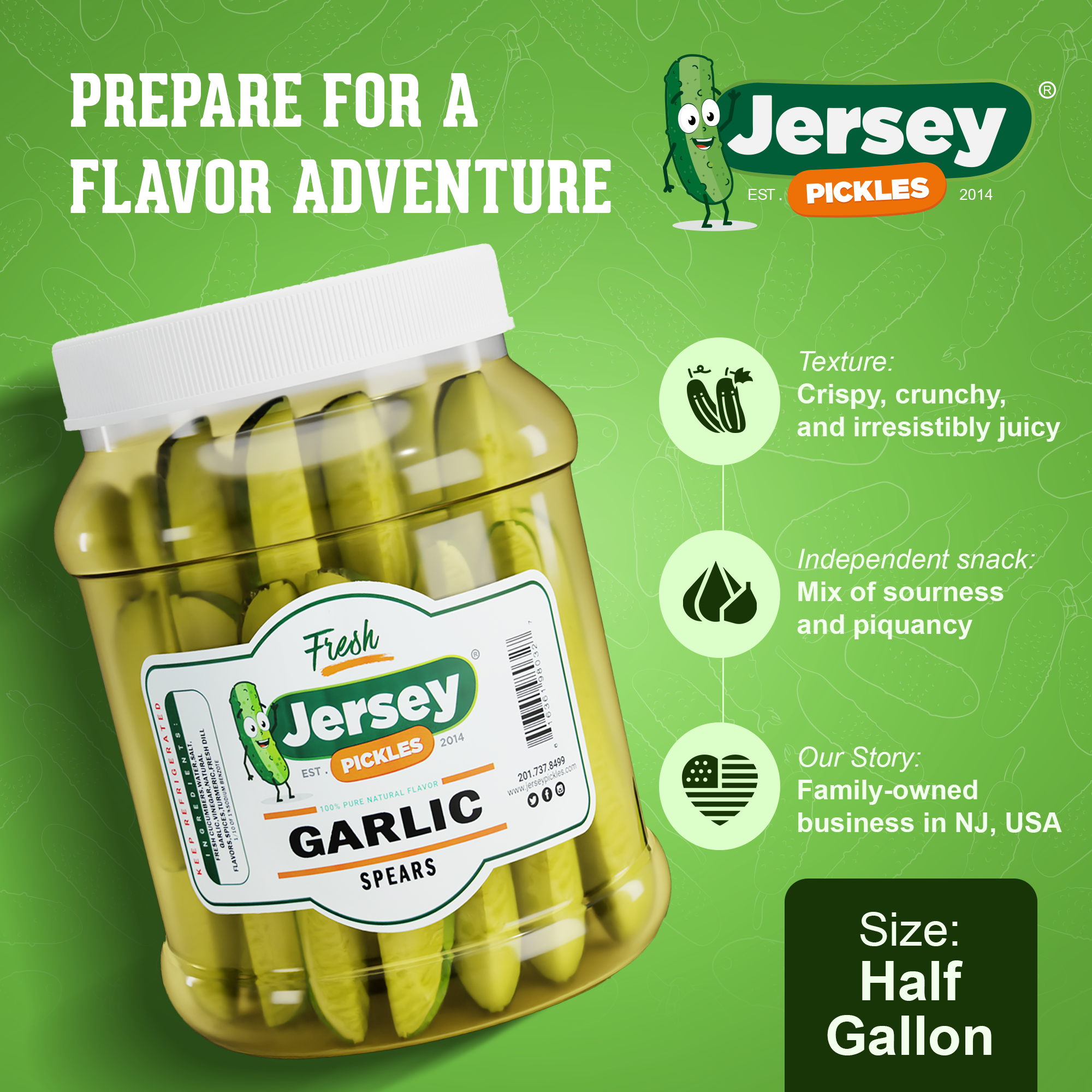 Fresh Garlic Dill Pickle Spears