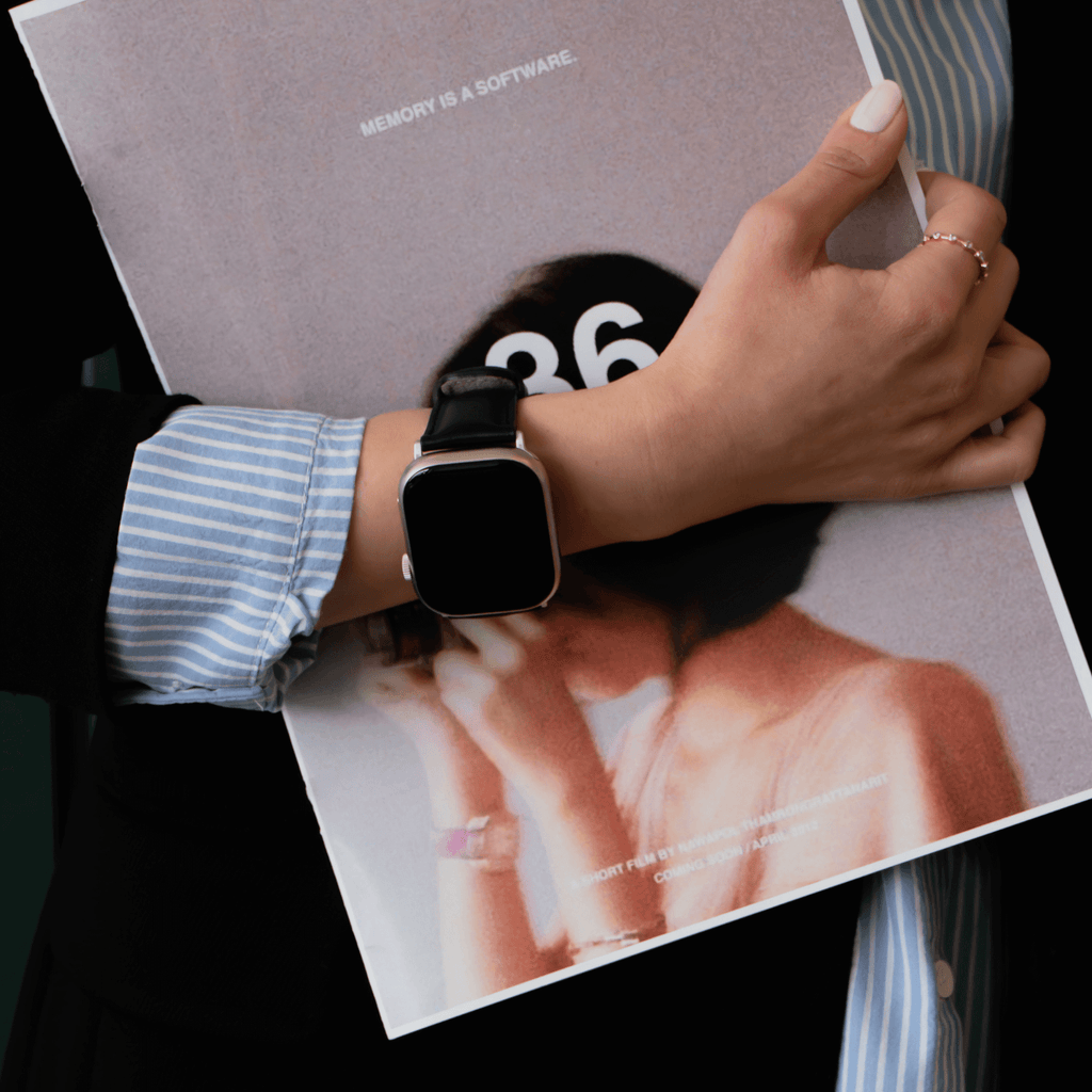 Luxury Double Wrap Cream Leather Apple Watch Band - San Diego