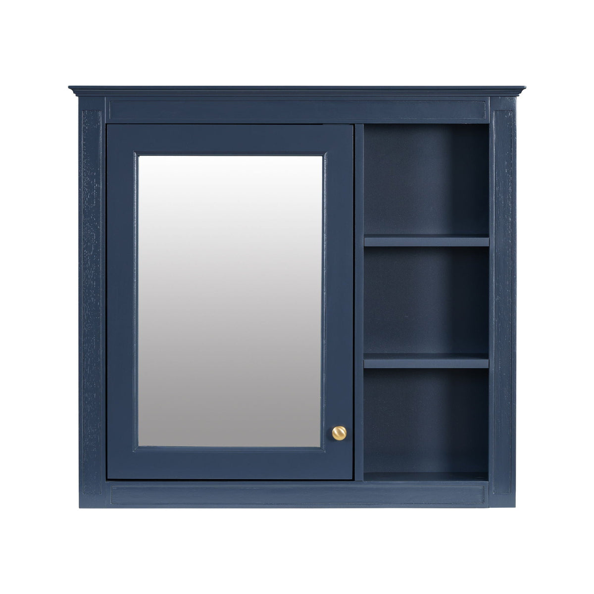 Wall Mounted Medicine Cabinet With Mirror and 3 Open Shelves