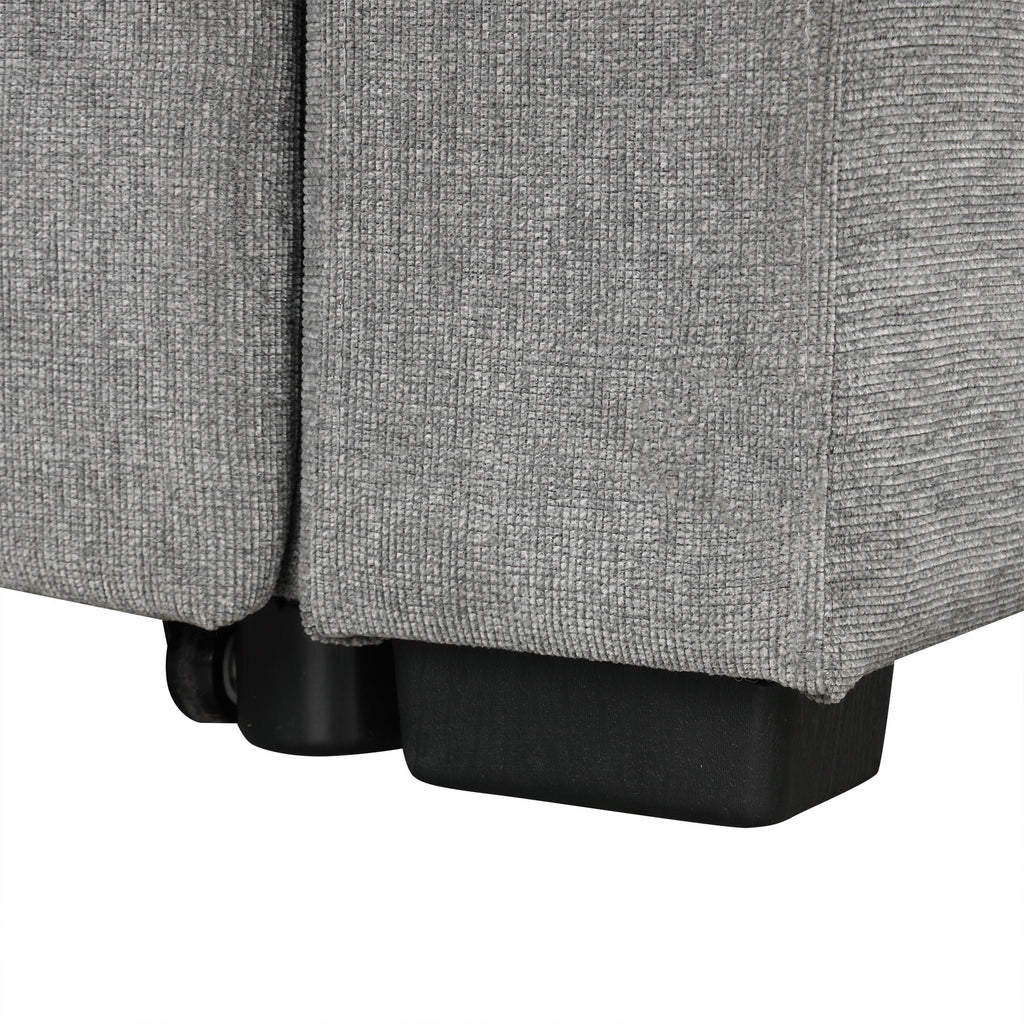 Modern U-Shaped Sectional Sofa Convertible Pull-Out Sofa Bed With USB Ports And Cup Holders