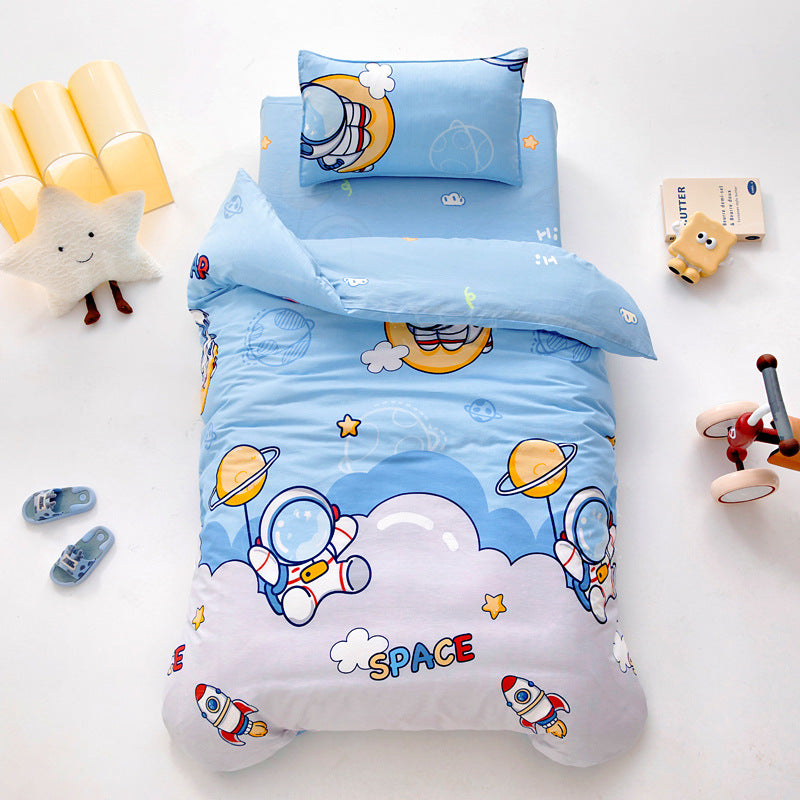Cotton Kindergarten Three-piece Bedding Set