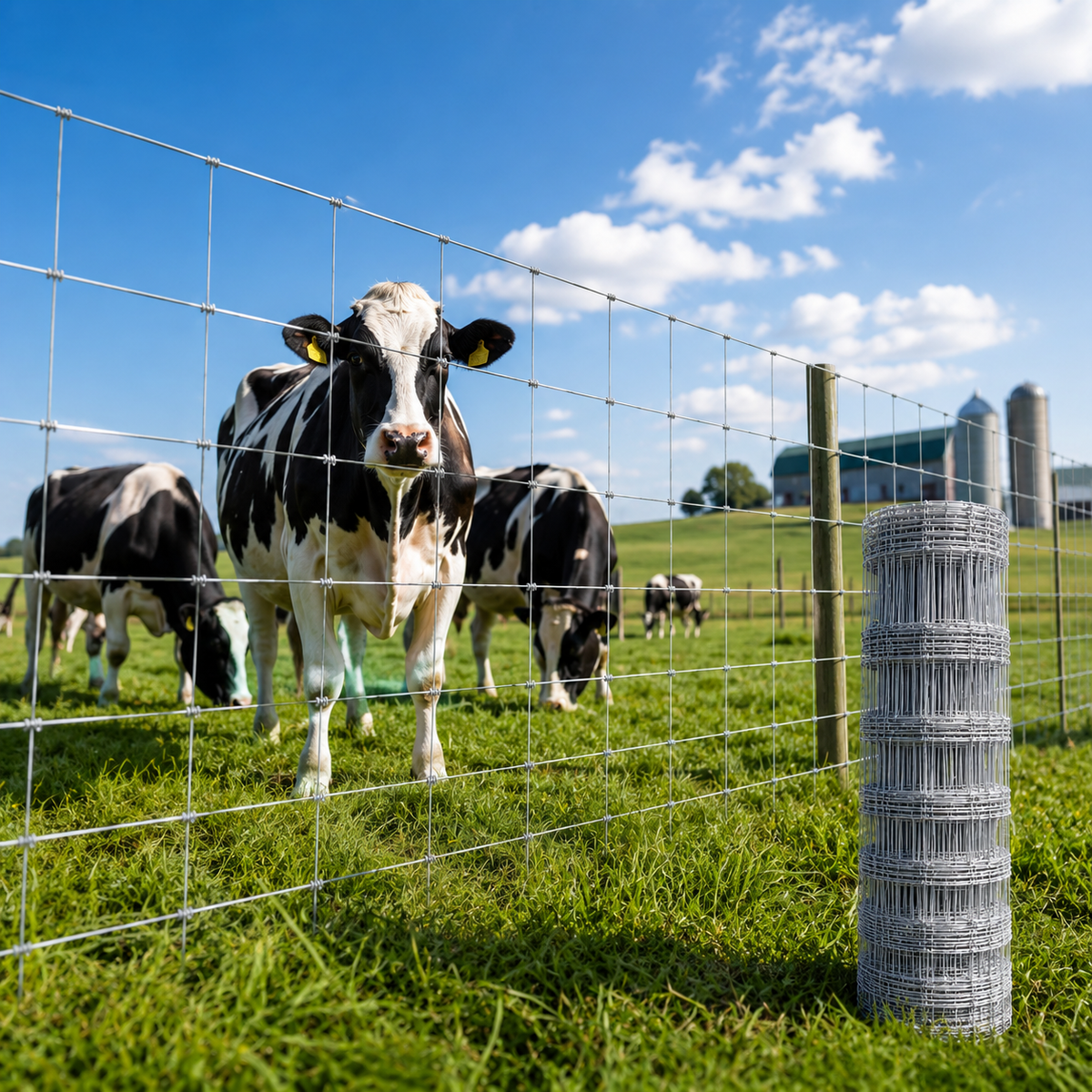 Farm Livestock Fence with Heavy-Duty Galvanized Iron Wire - Silver