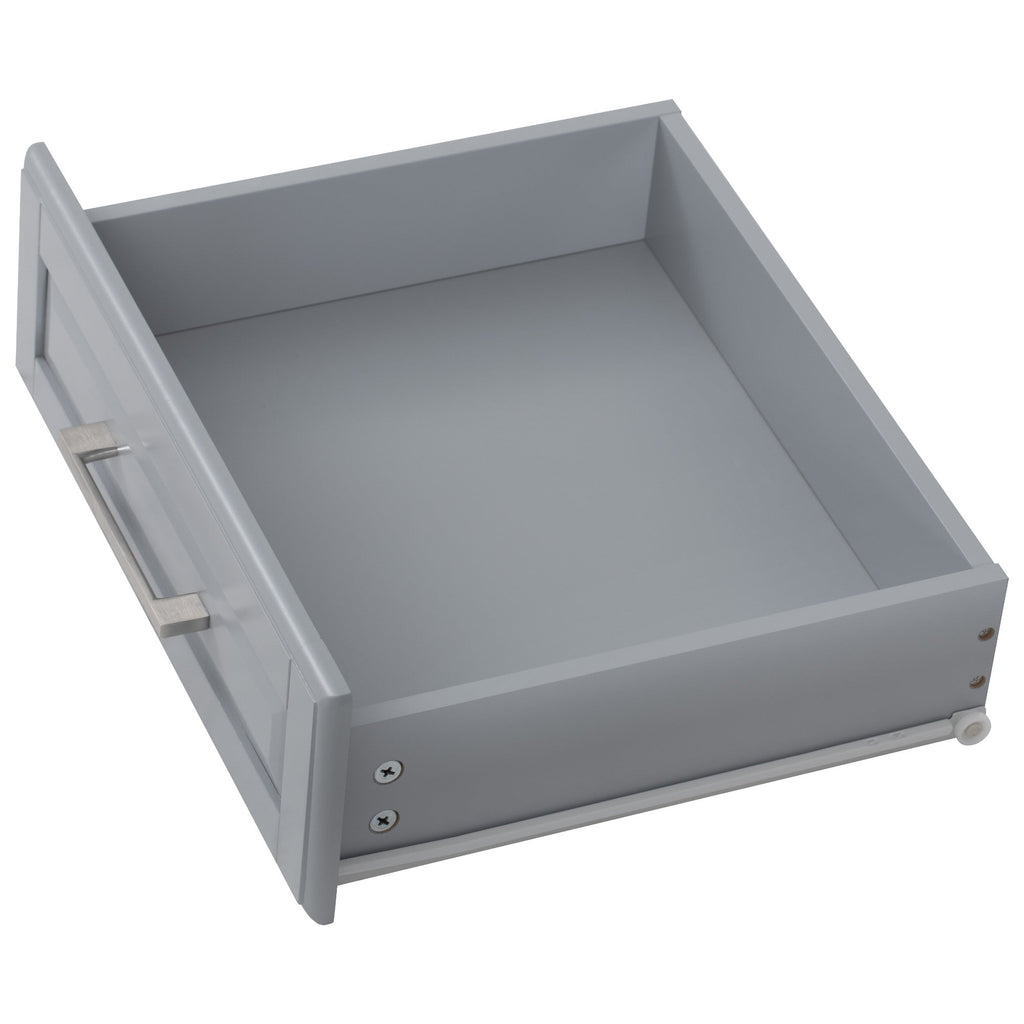 K&K Kitchen Island with Tilt Trash Can Cabinet - Grey+Blue or White