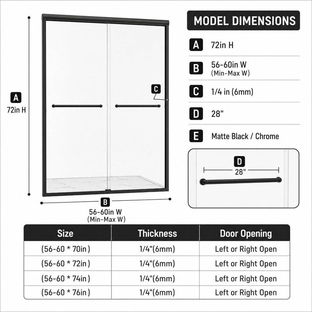 Framed Double Sliding Shower Door