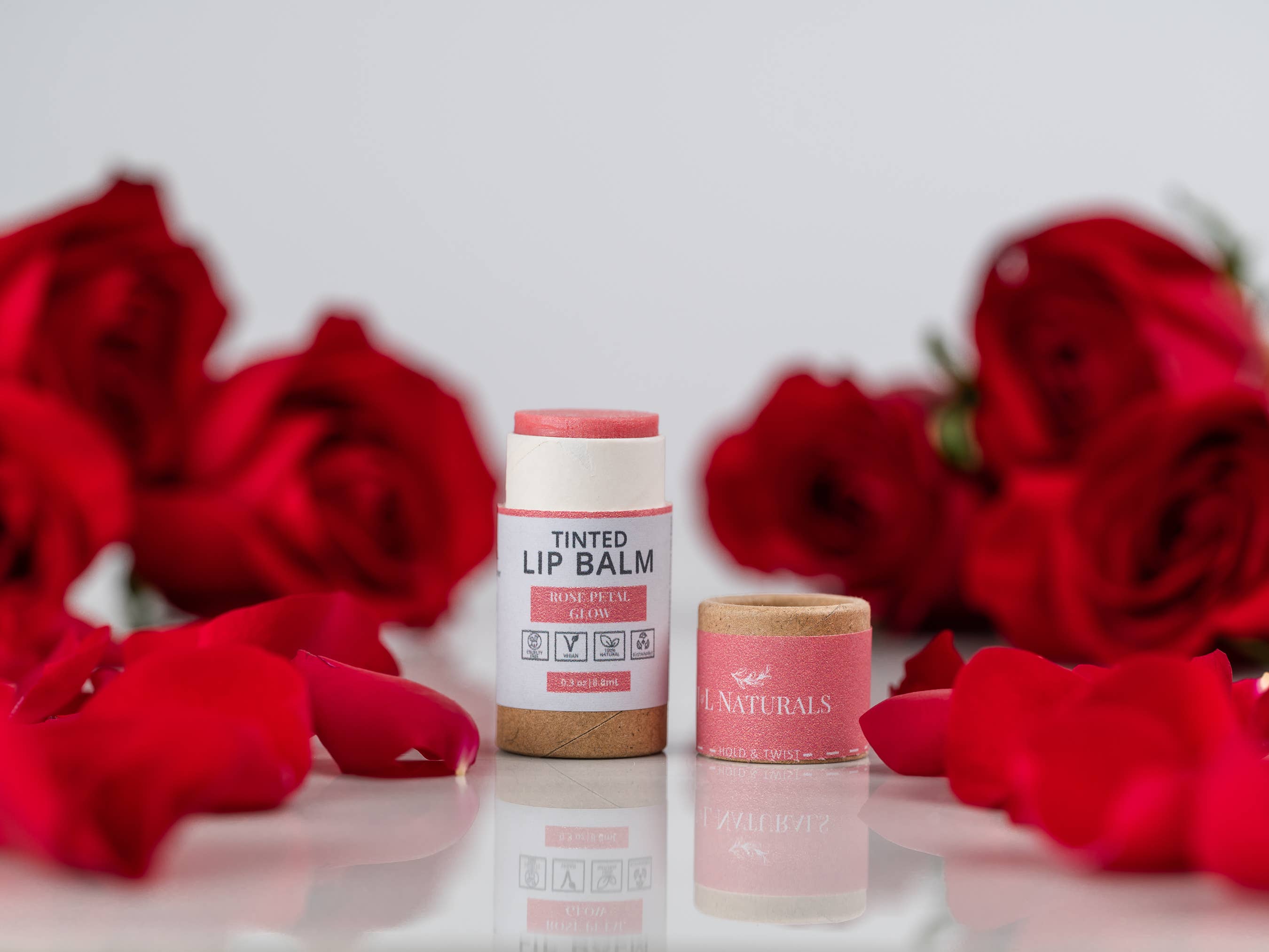 Natural Tinted Lip Balm - Rose Petal Glow