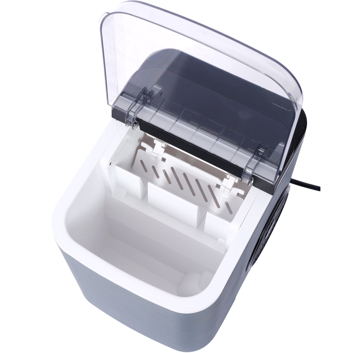 Portable Ice Maker with Self-Cleaning and Quick Ice Production - White