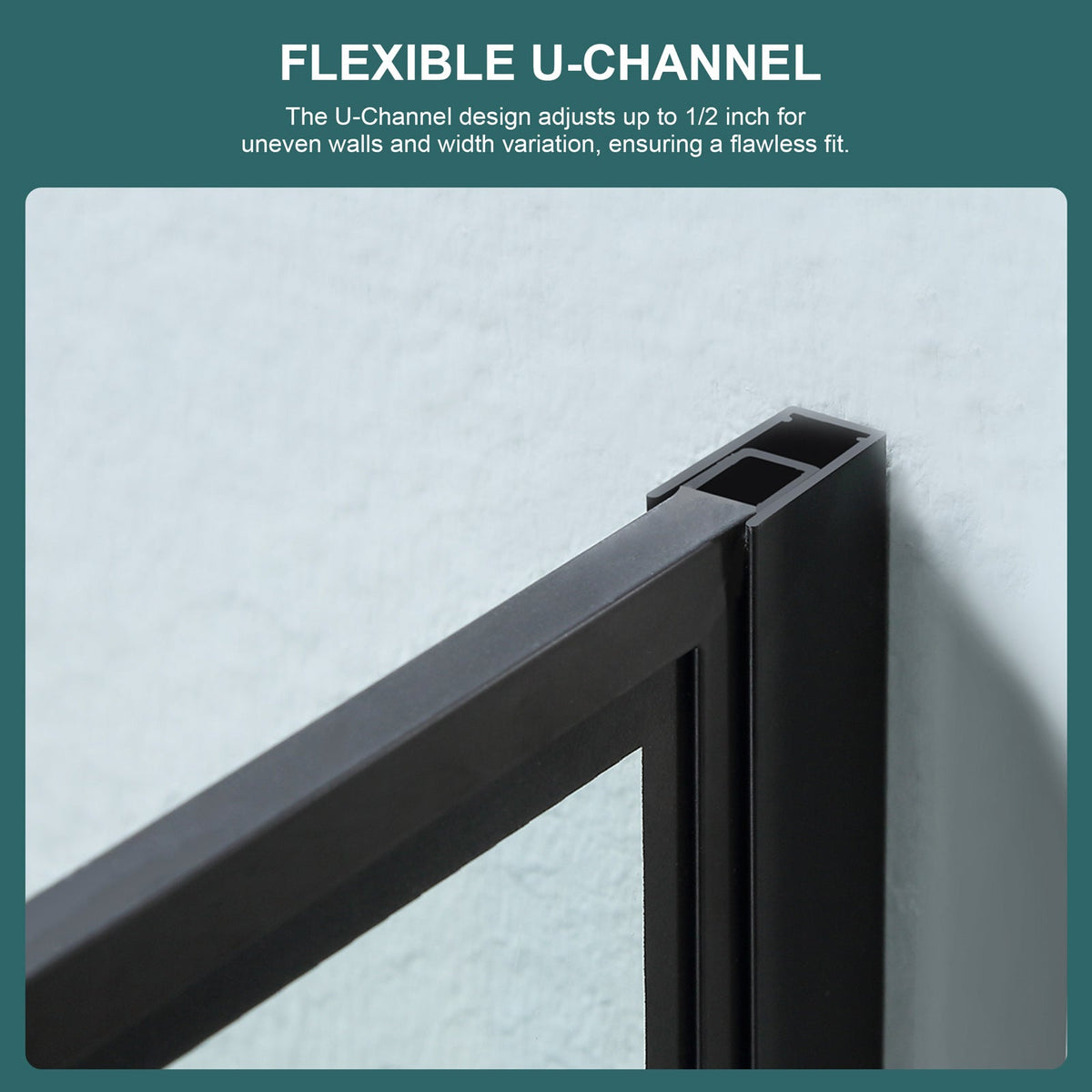 Frameless Fixed Shower Door 34" W x 72" H
