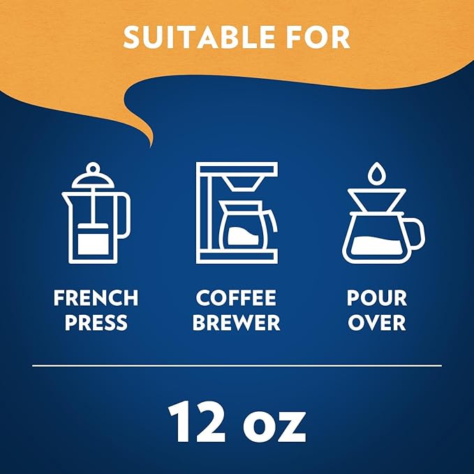 Lavazza Costiera Gran Aroma Ground Coffee 12oz Bag, Light Roast, Smooth and Aromatic Taste, Intensity 2/5, 100% Arabica, Ideal for Drip Brewers, (Pack of 1) - Package May Vary