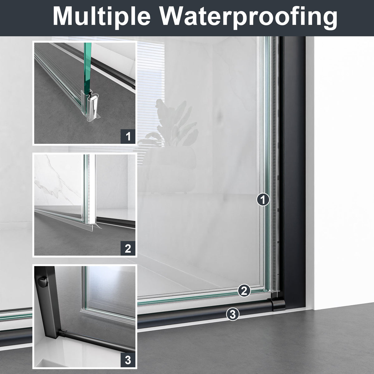 32"W x 72"H Frameless Circular Pivot Shower Door in Matte