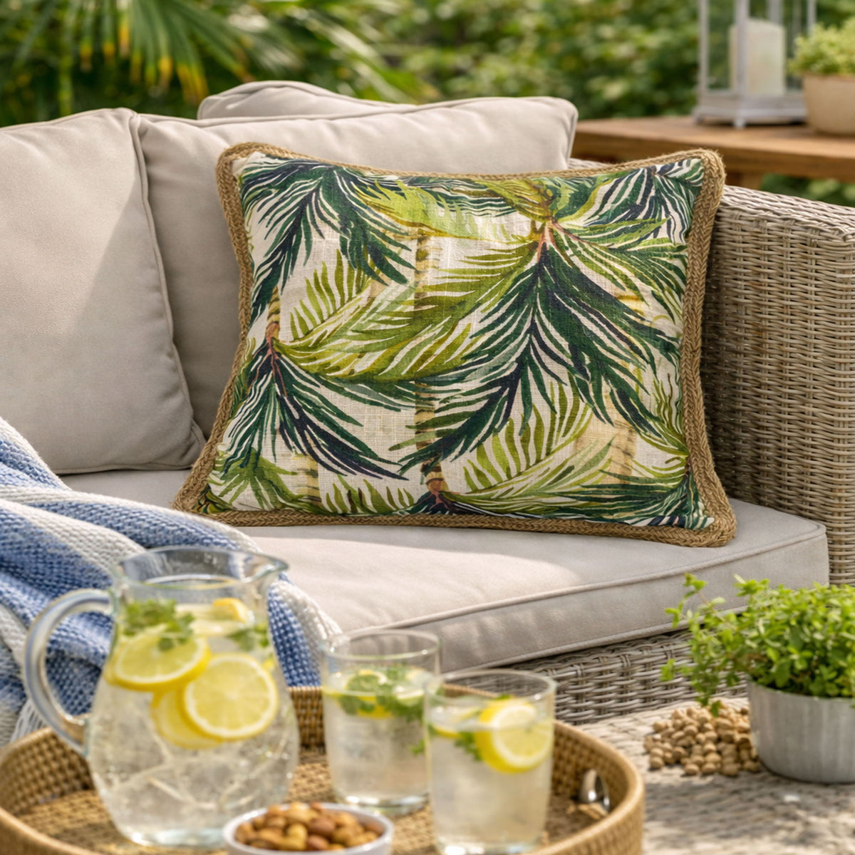 Multi-Color Outdoor Pillows with Weather-Resistant Fabric - Set of 3