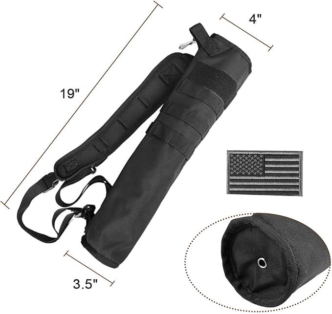 KRATARC Archery Lightweight Back Arrow Quiver Dual Use Foldable Compact Hip Arrows Bag with Molle System Hanged for Target Shooting