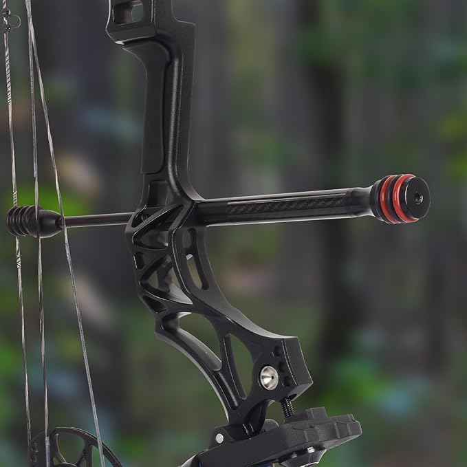 Archery 6″/8″ Bow Stabilizer- Carbon Fiber Bow Balance Bar with Damping System for Compound/Recurve Bow Hunting Archery Accessory Equipment