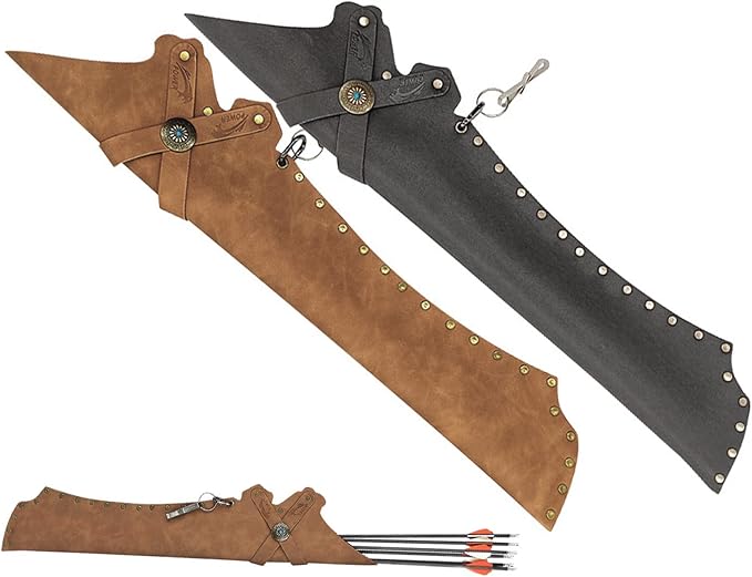 Arrow Quiver Hip Quiver for Arrows Waist Hanged Arrow Holder Adjustable PU Leather Hip Arrows Bag